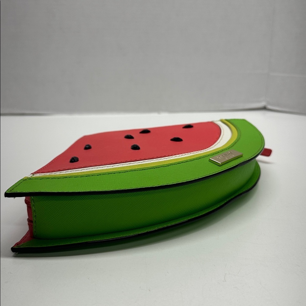 Kate Spade Watermelon Make a Splash Clutch Zip Around Iconic 3D Purse Pink Green - Picture 10 of 15